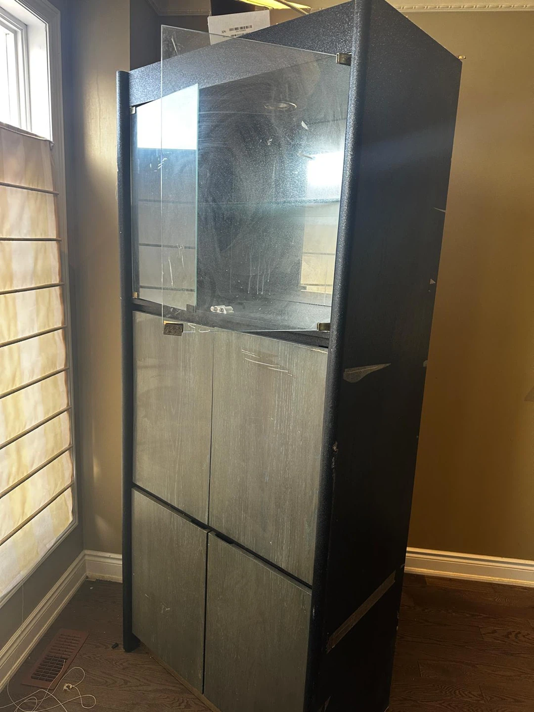 Tall Display Cabinet with Glass Doors and Lower Storage - photo 2