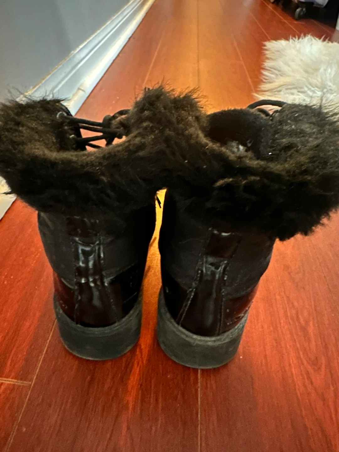 ALDO- Black Fur Lined Lace-Up Boots - photo 2