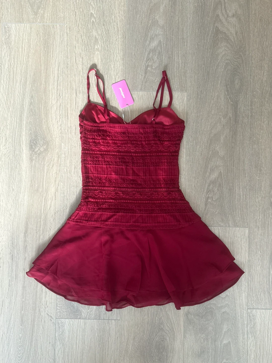Edikted Women's Red Lace Mini Dress New - photo 3
