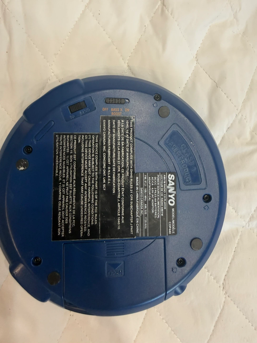 Sanyo Portable CD Player AM/FM Radio CP-CD44 - photo 3