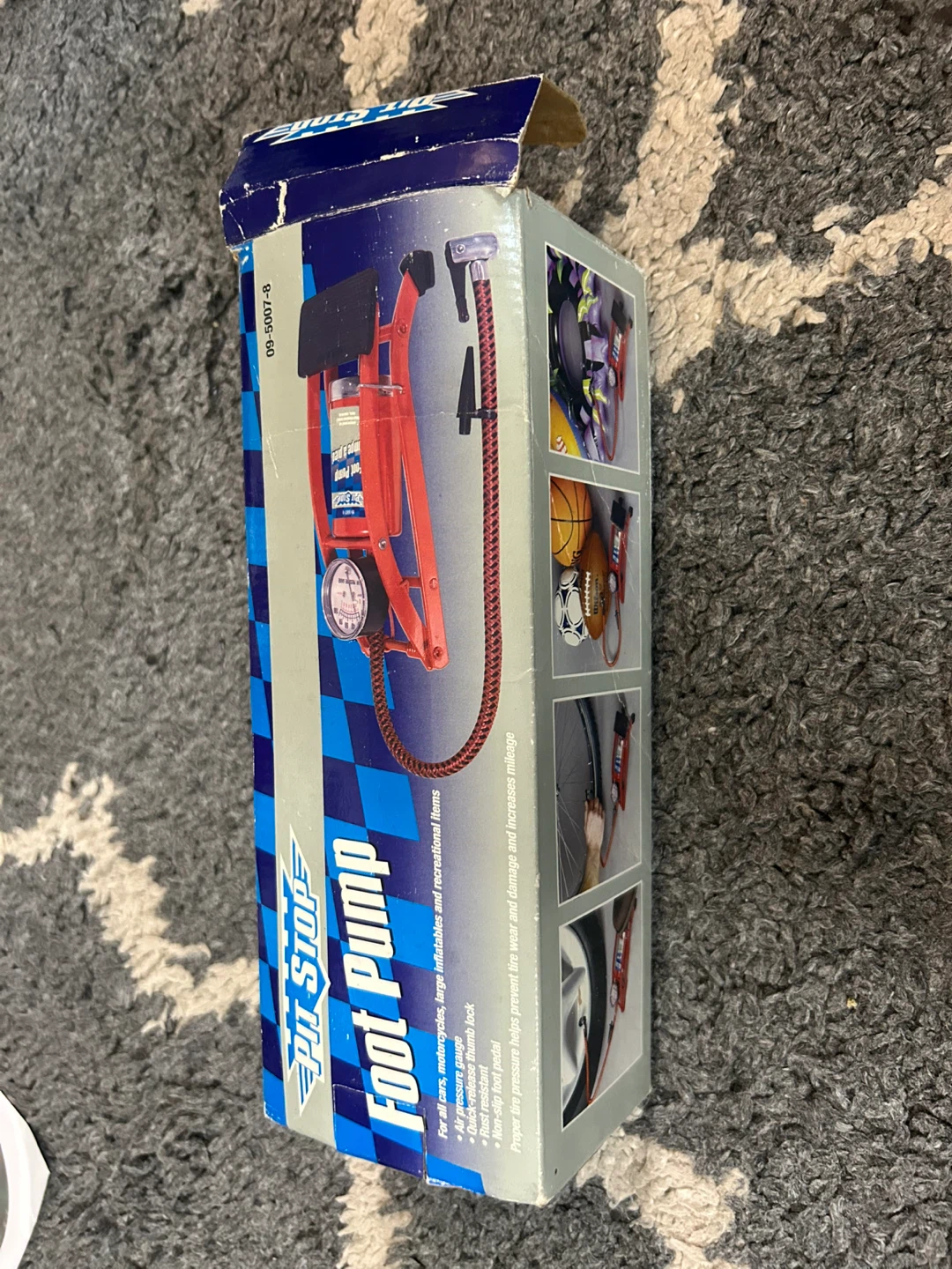 Pit Stop Foot Pump for Cars, Motorcycles & Inflatables