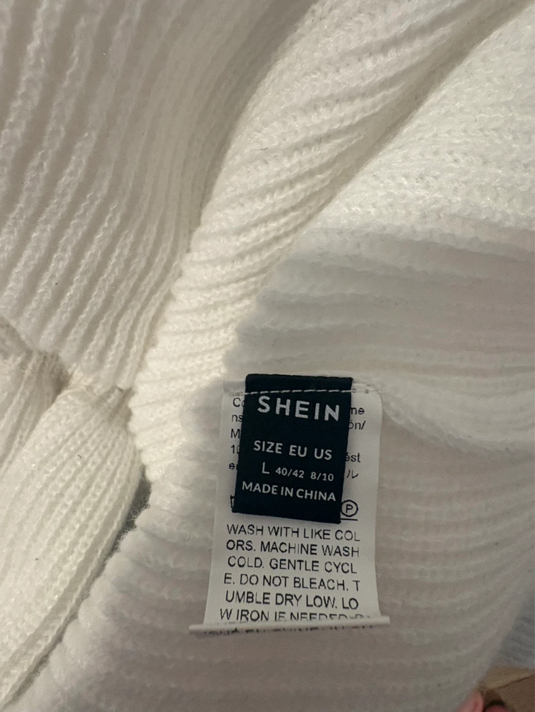 SHEIN White Lace Sleeve Sweater Dress - Size L
