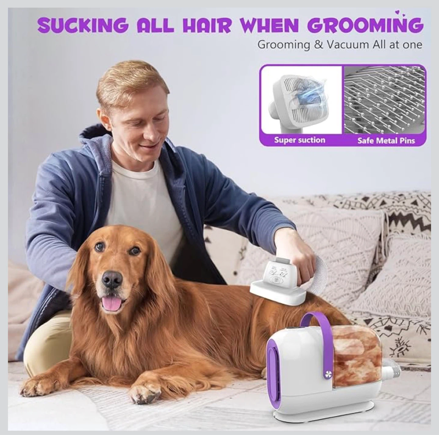Pet Grooming Vacuum and Hair Collector