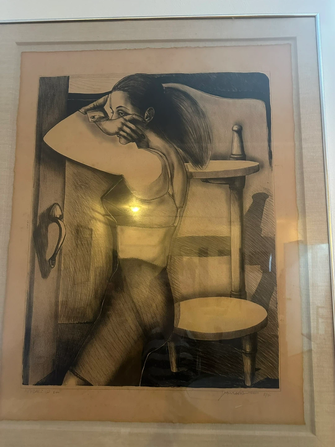 Framed Art Print - Woman at Vanity