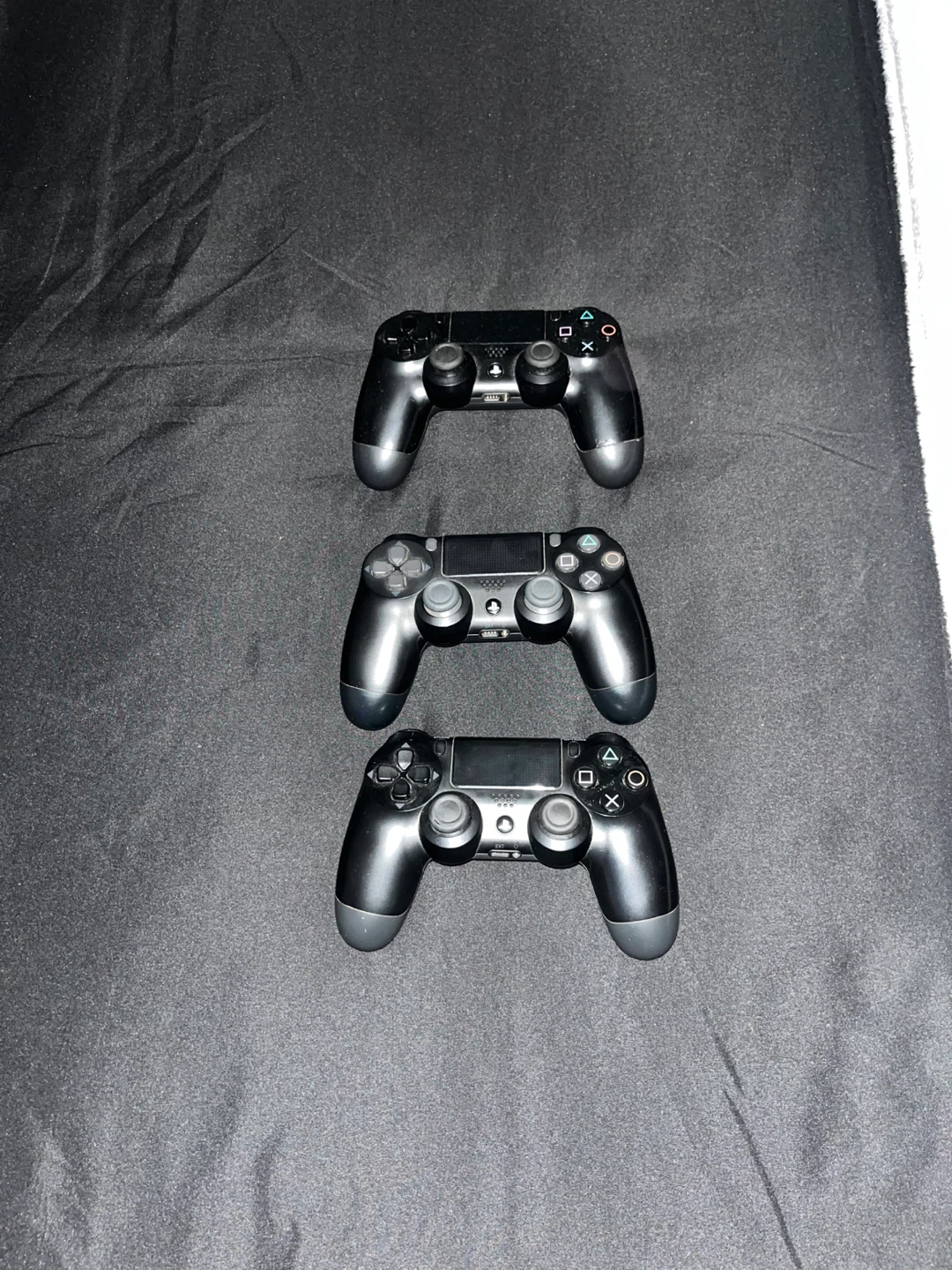 3x Black Sony PlayStation DualShock 4 Controllers