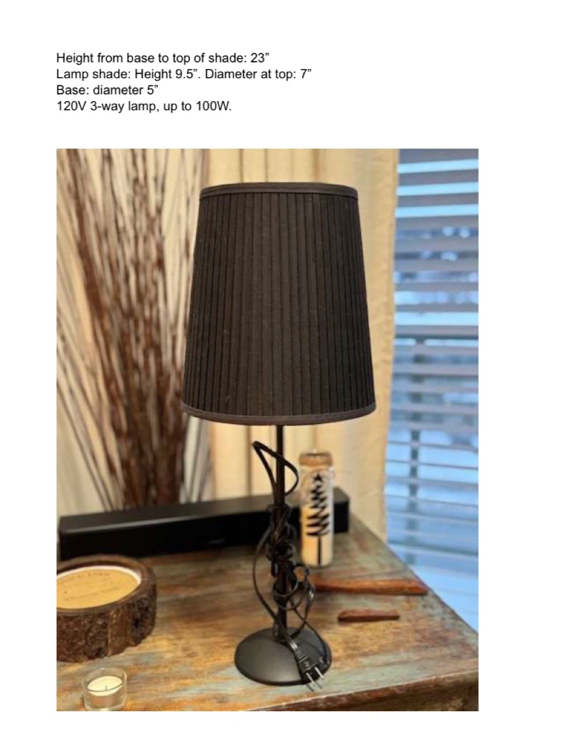 Black Table Lamp - 23" Height