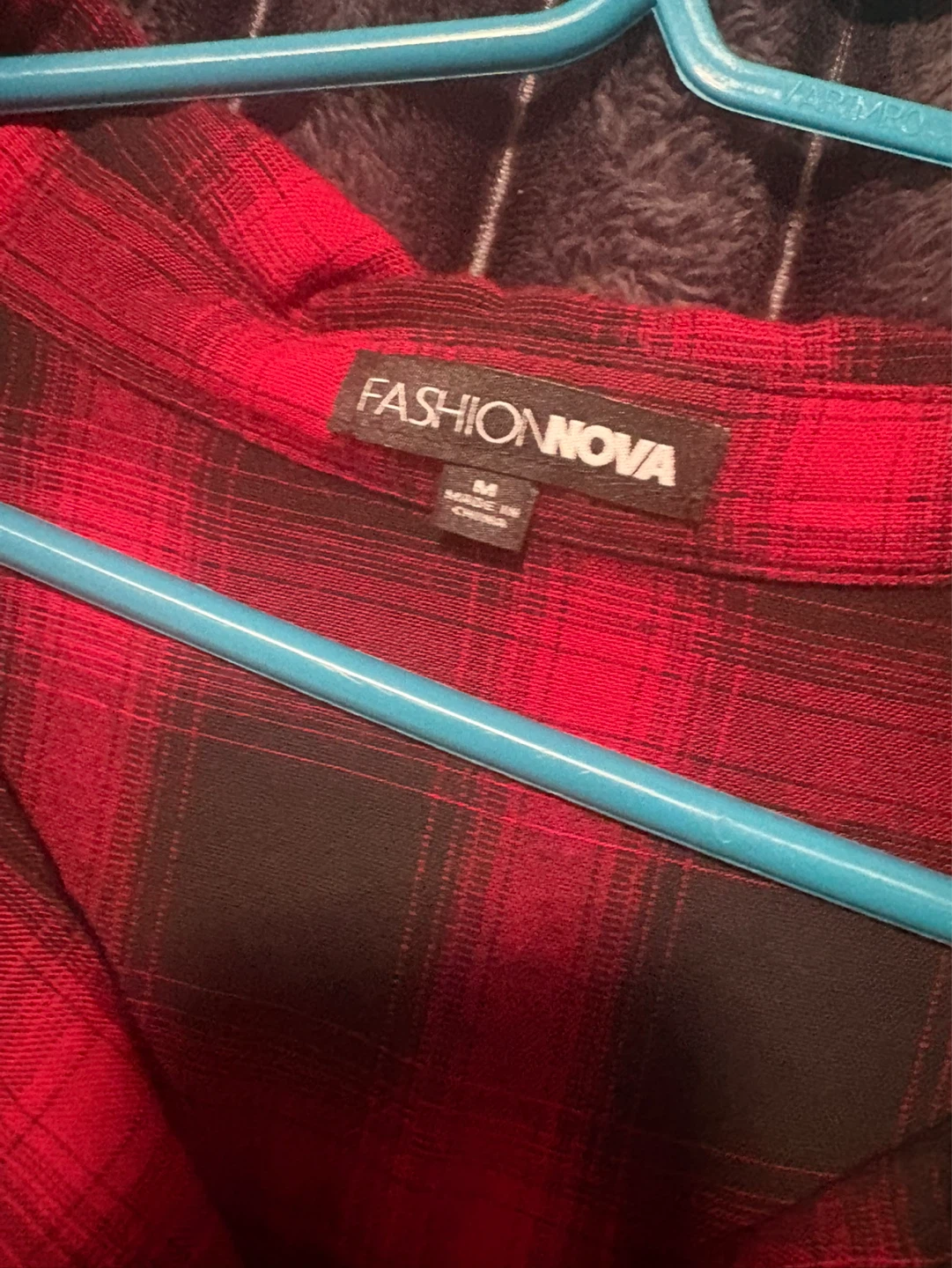 Fashion Nova Red & Black Plaid Matching Set