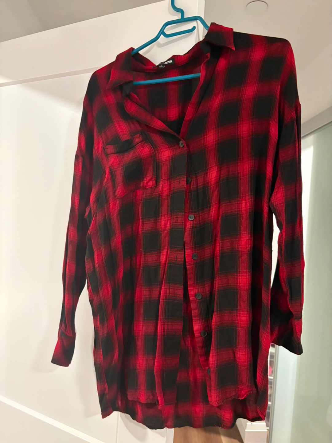 Fashion Nova Red & Black Plaid Matching Set - photo 2