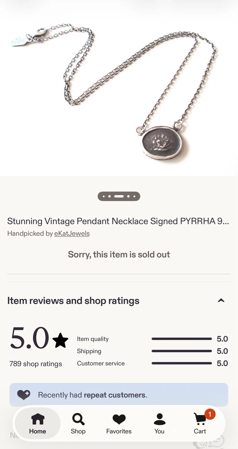 Rare Pyrrha Wax Seal Pendant Necklace - photo 5