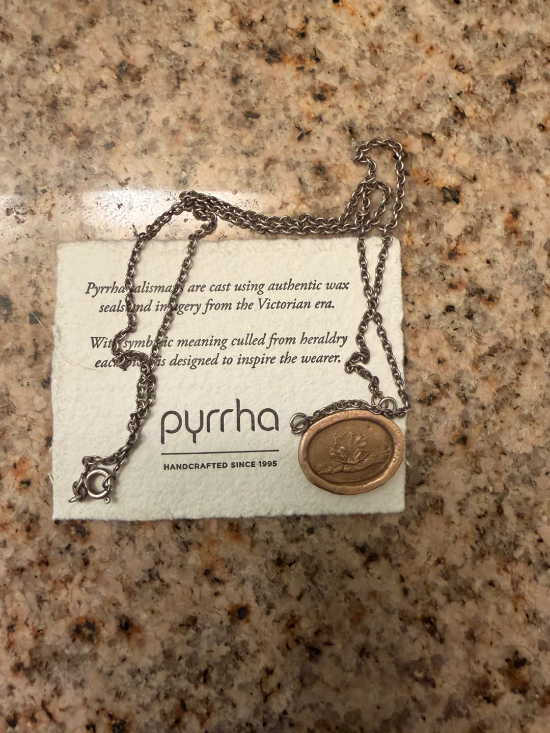 Rare Pyrrha Wax Seal Pendant Necklace