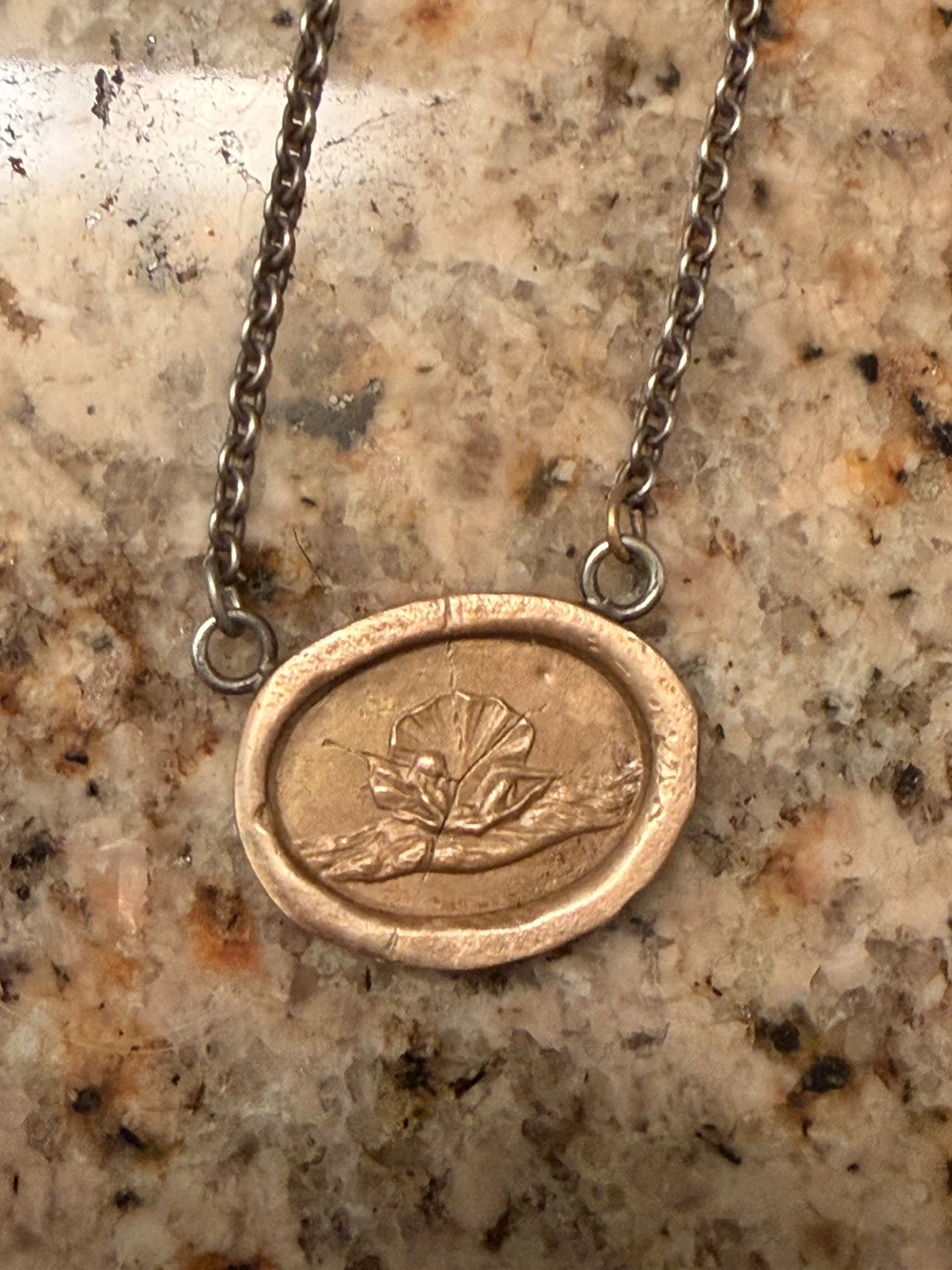 Rare Pyrrha Wax Seal Pendant Necklace - photo 3