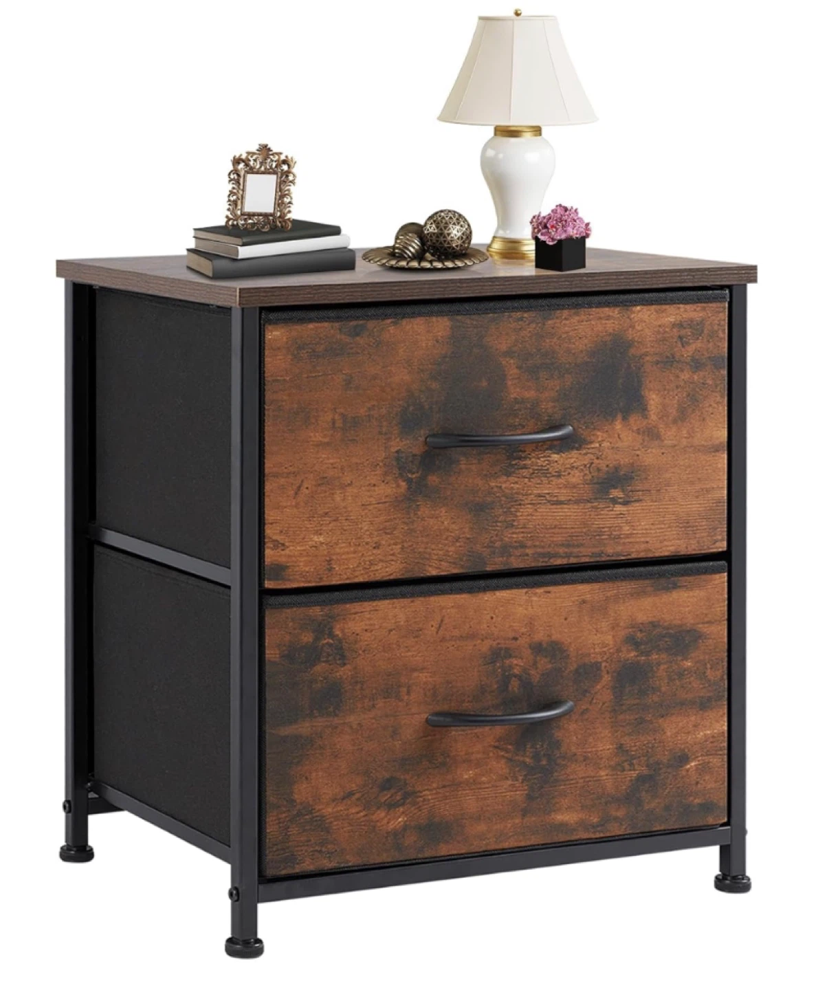2-Drawer Fabric Storage Tower Nightstand