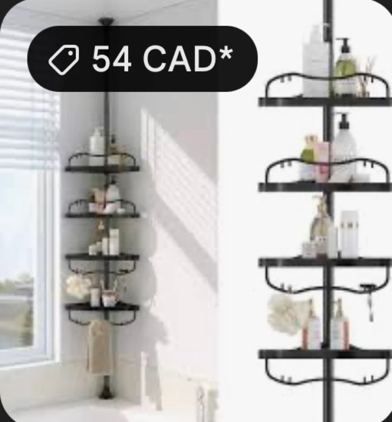 Tension Pole Shower Caddy 4 Tier