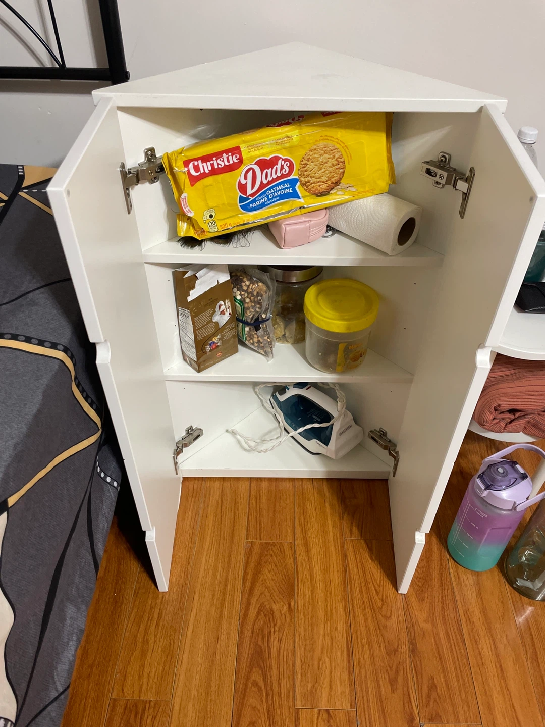 White Corner Cabinet with Doors
