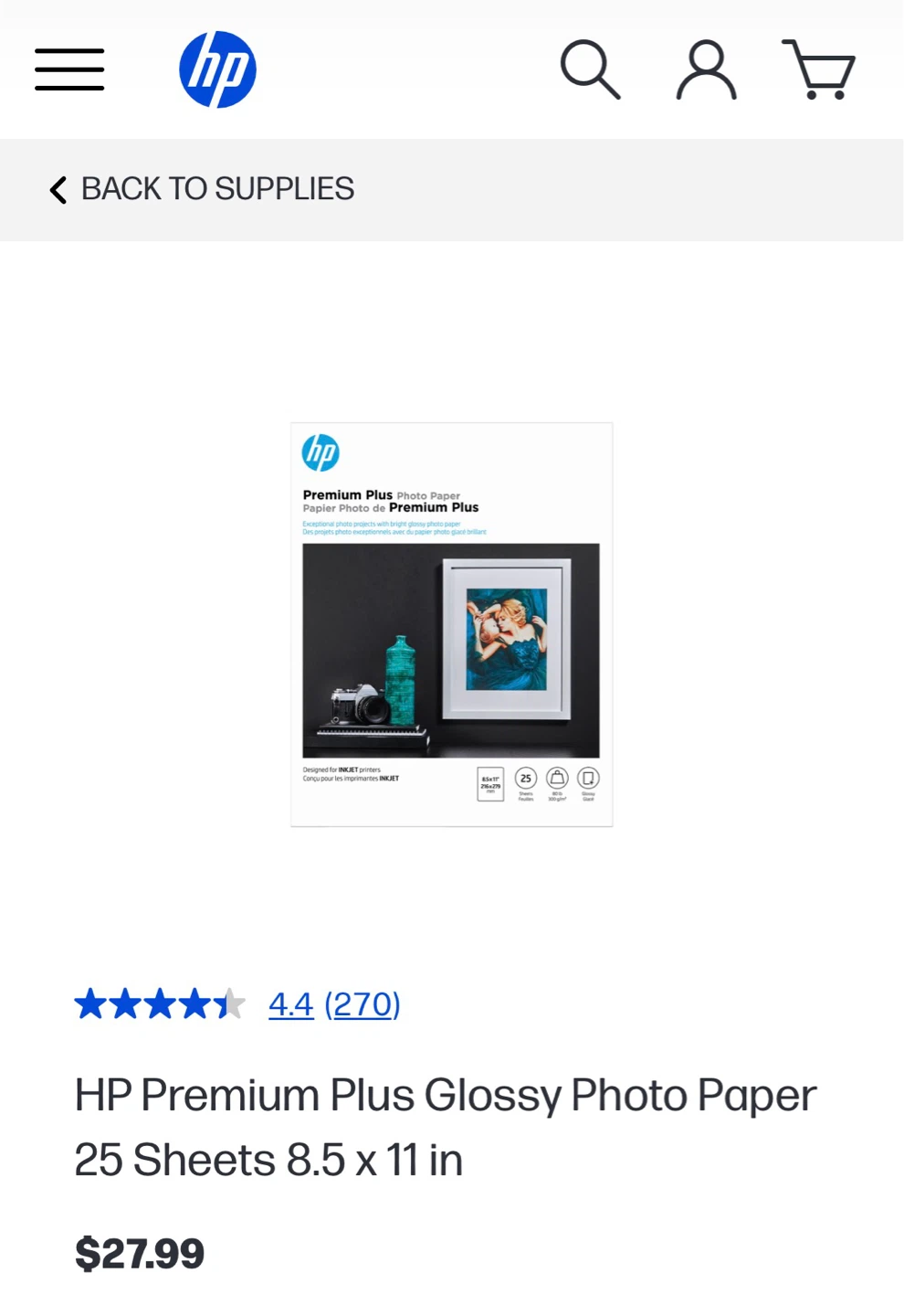 HP Premium Plus Glossy Photo Paper 25 Sheets 8.5 x 11 in - photo 2