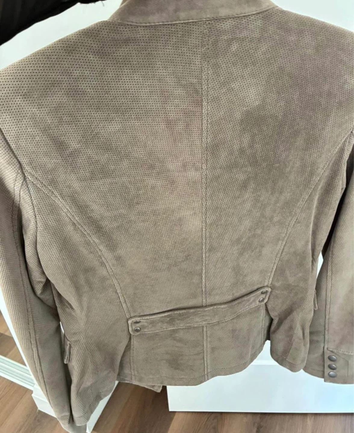 DANIEL Women's Suede Perforated Jacket - Taupe - photo 2