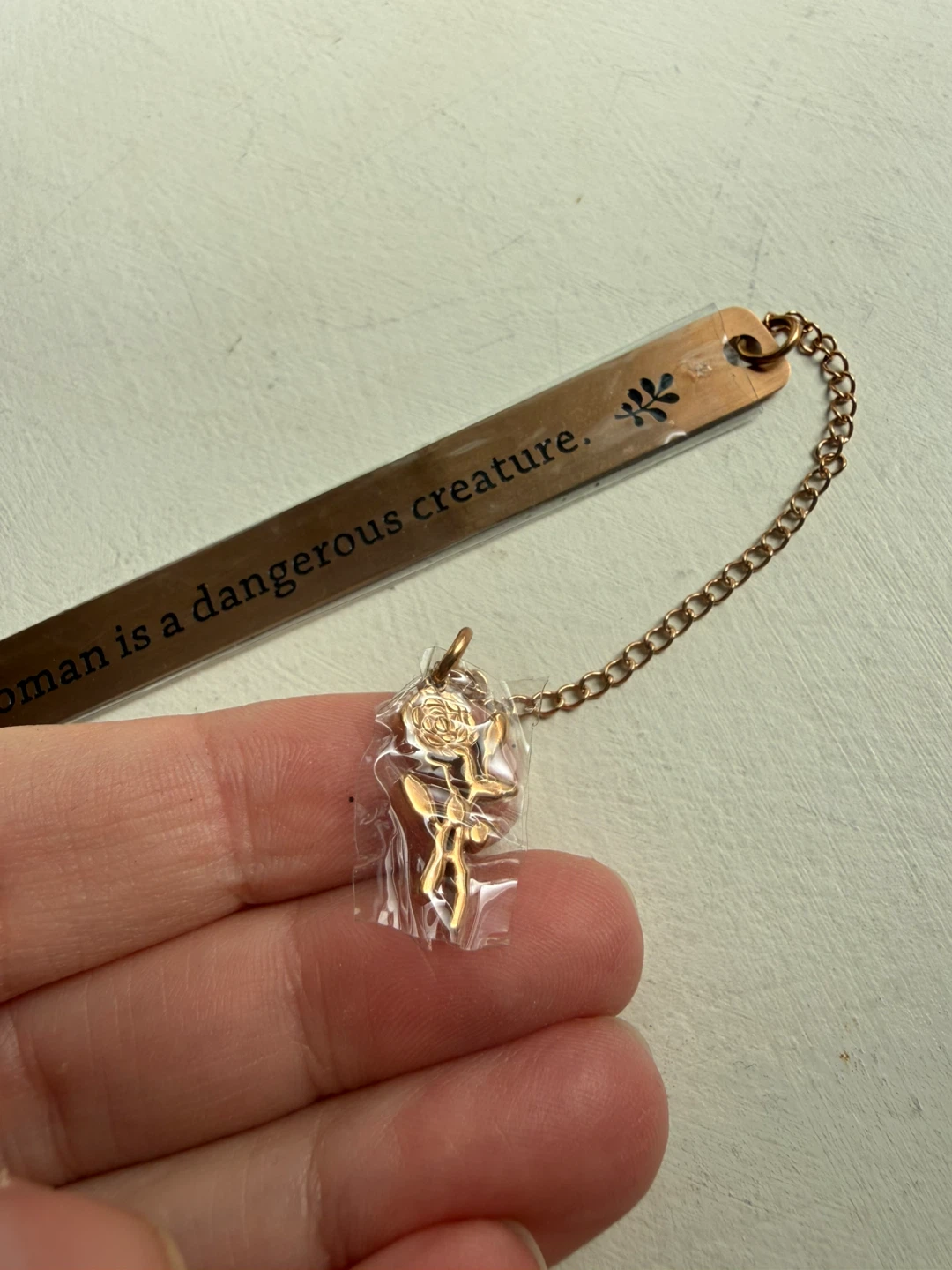 Copper metal bookmark - photo 3