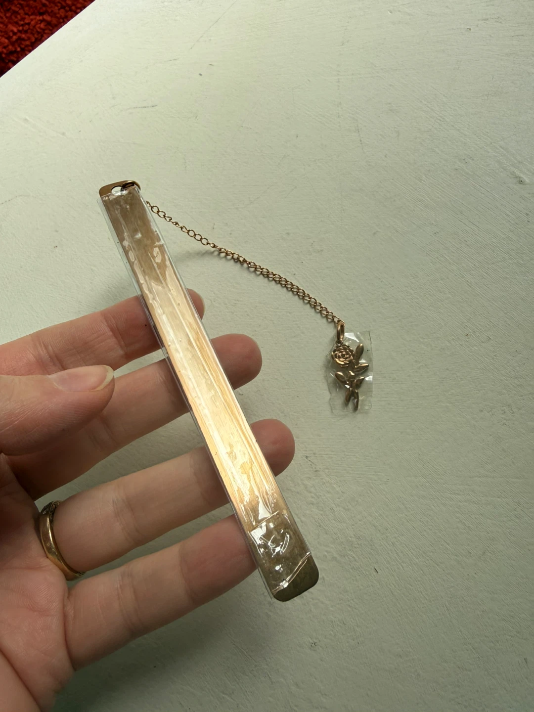 Copper metal bookmark - photo 4