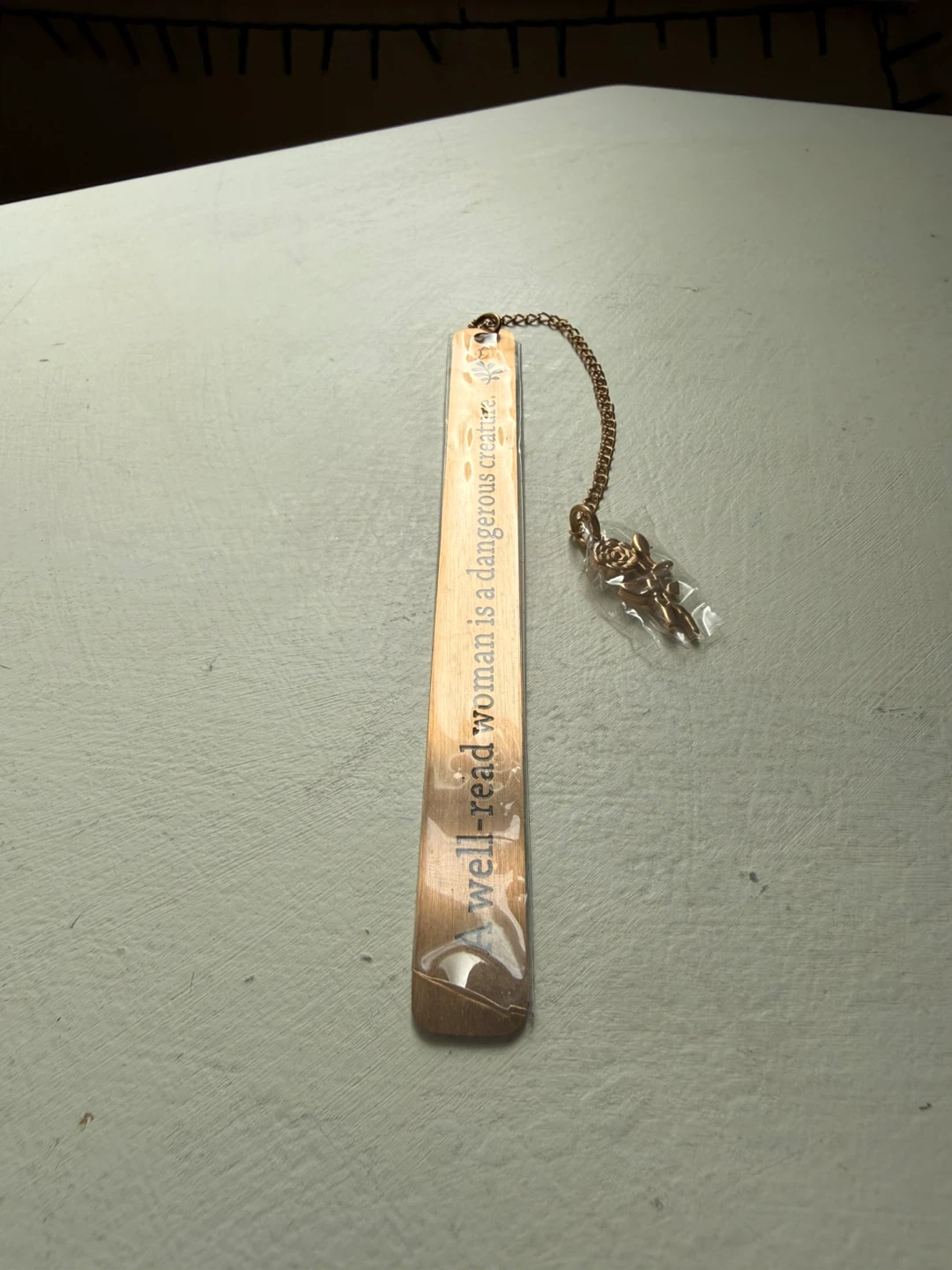 Copper metal bookmark - photo 2
