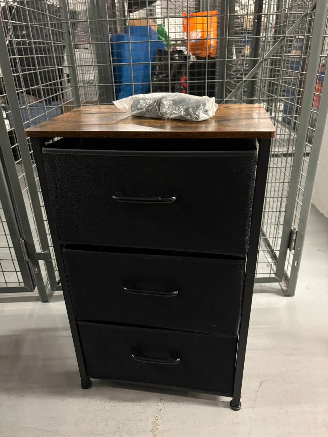 3-Drawer Fabric Dresser with Wood Top - photo 3