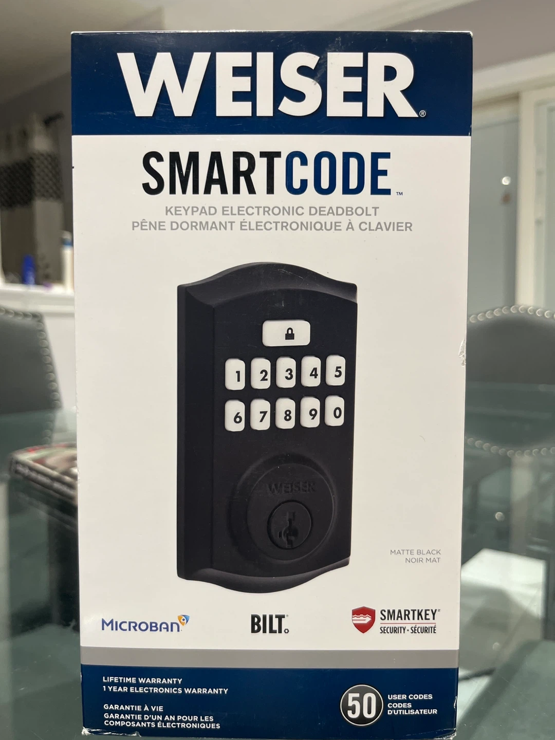 Weiser SmartCode Electronic Deadbolt Keypad Lock - Matte Black