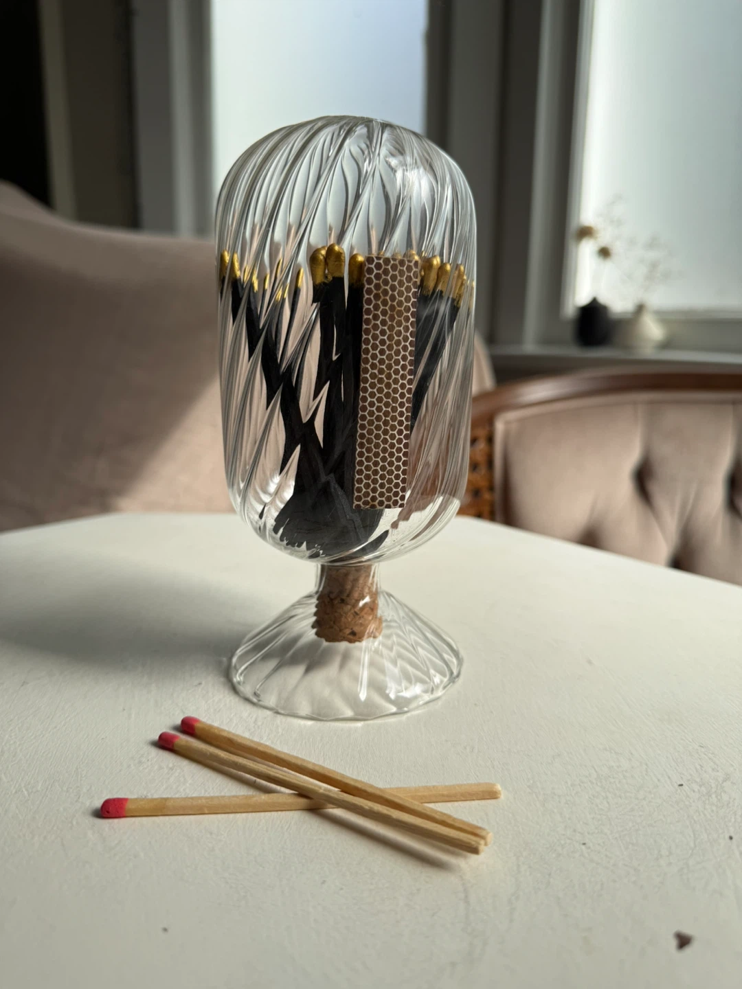 Glass Cloche Matches Holder - photo 2