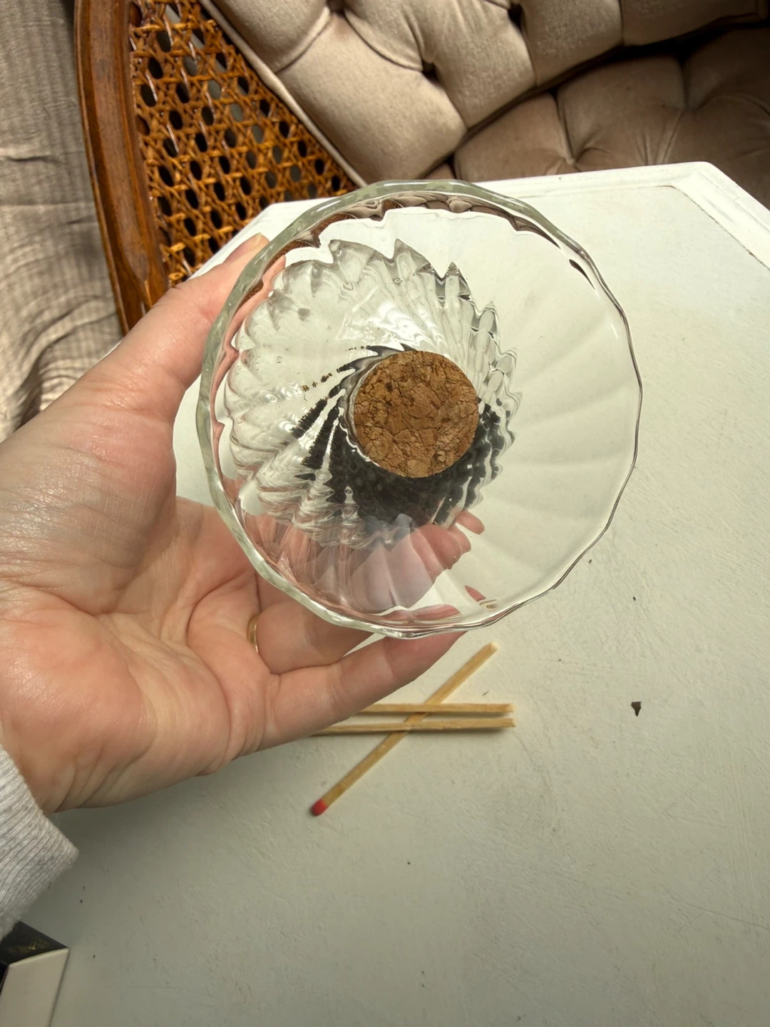 Glass Cloche Matches Holder - photo 3