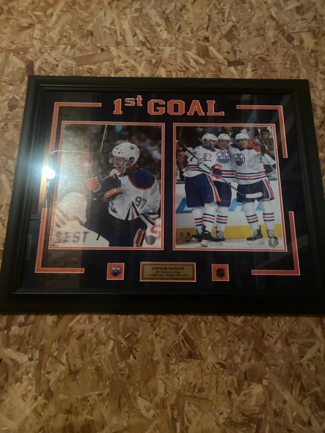 Framed Connor McDavid 1st NHL Goal Memorabilia