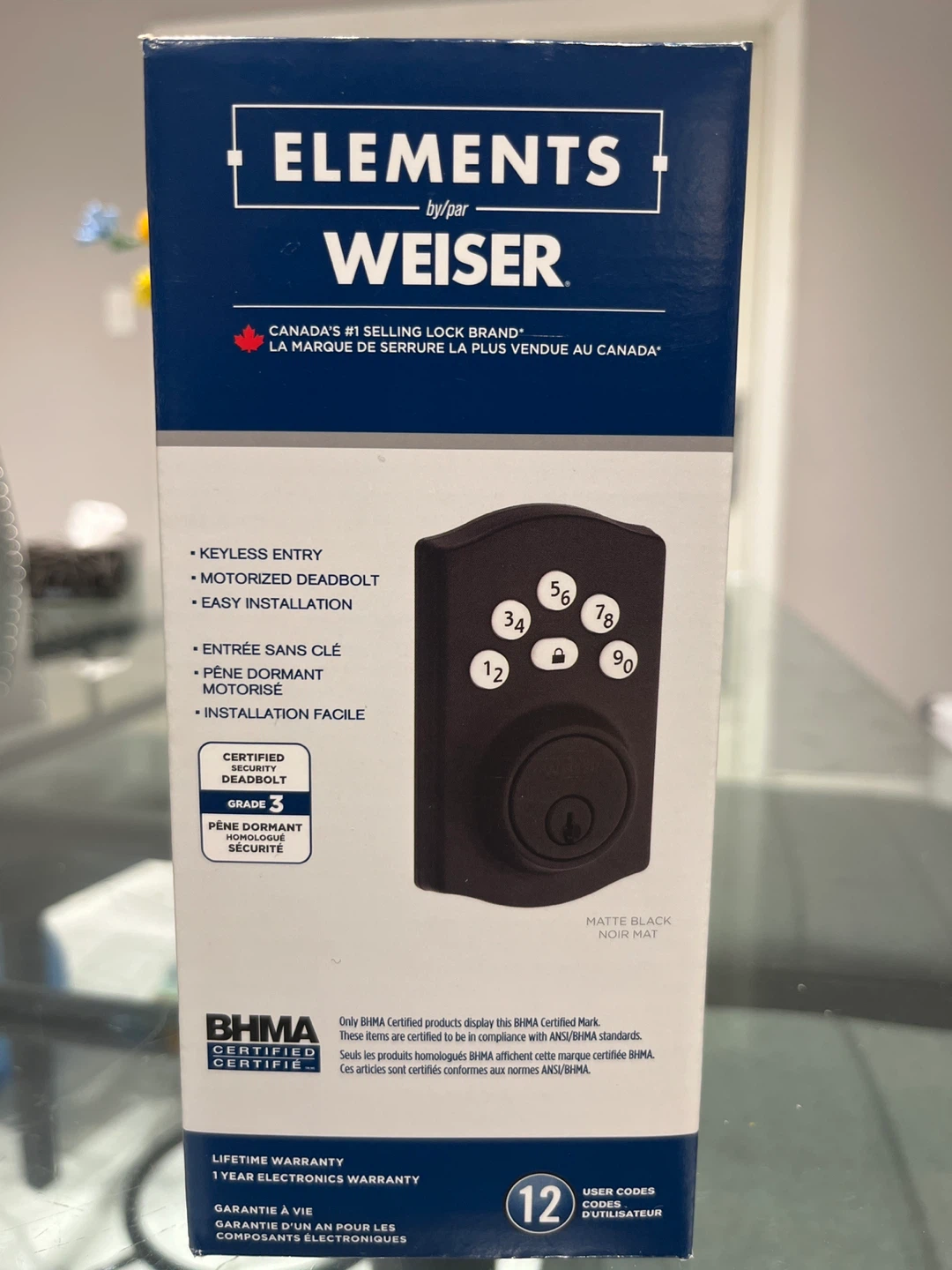 Weiser Elements Electronic Deadbolt - Matte Black - photo 3