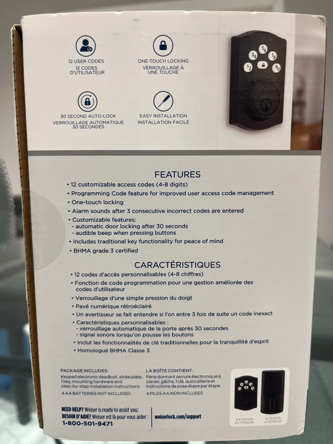 Weiser Elements Electronic Deadbolt - Matte Black - photo 2