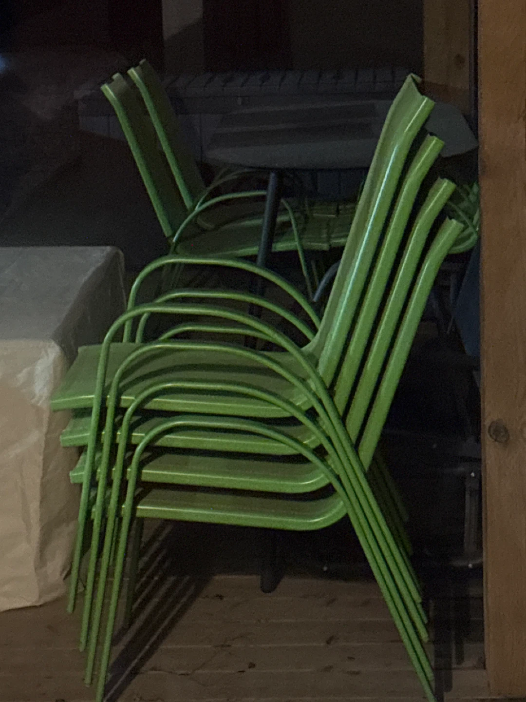 6 Outdoor Green Metal Framed Chairs - photo 3