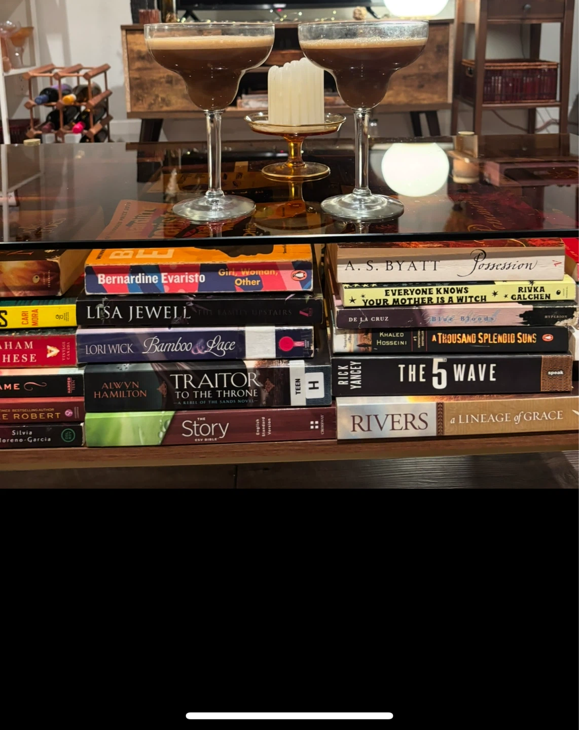 Glass and Wood Coffee Table with Shelf in Between - photo 3