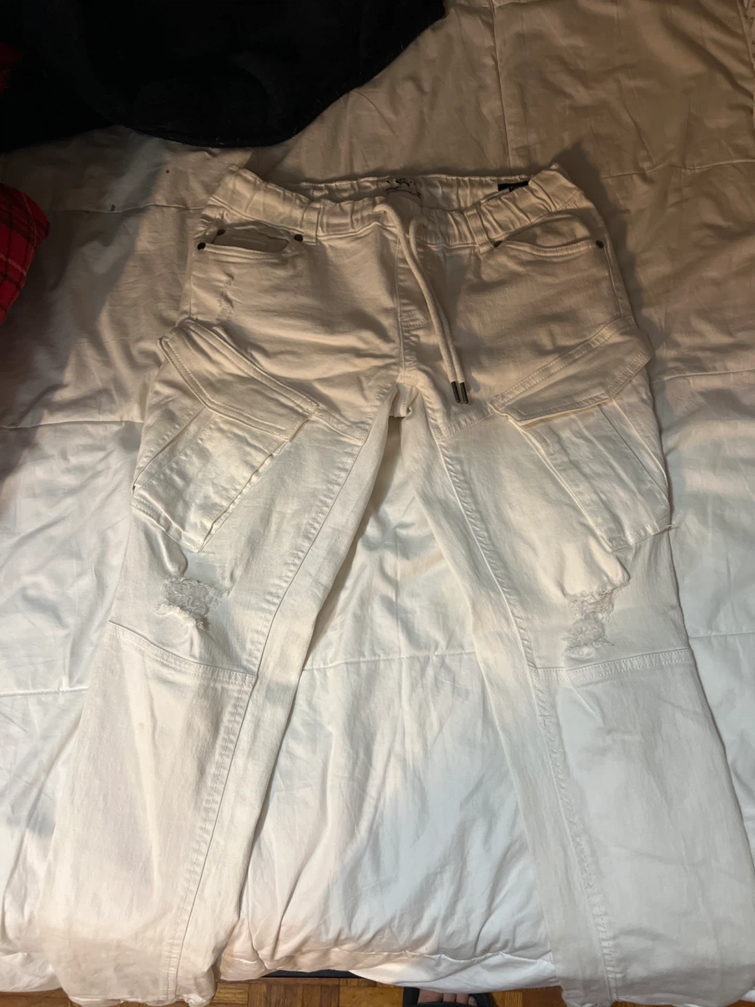 DNM WORKS White Cargo Pants