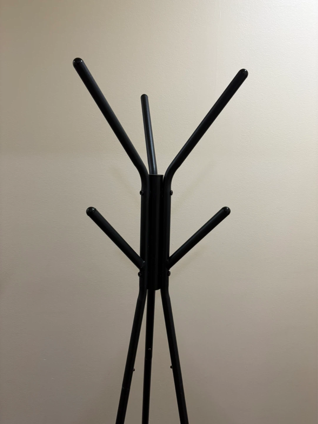 Black Coat Rack with 2 Wood Shelves - photo 3