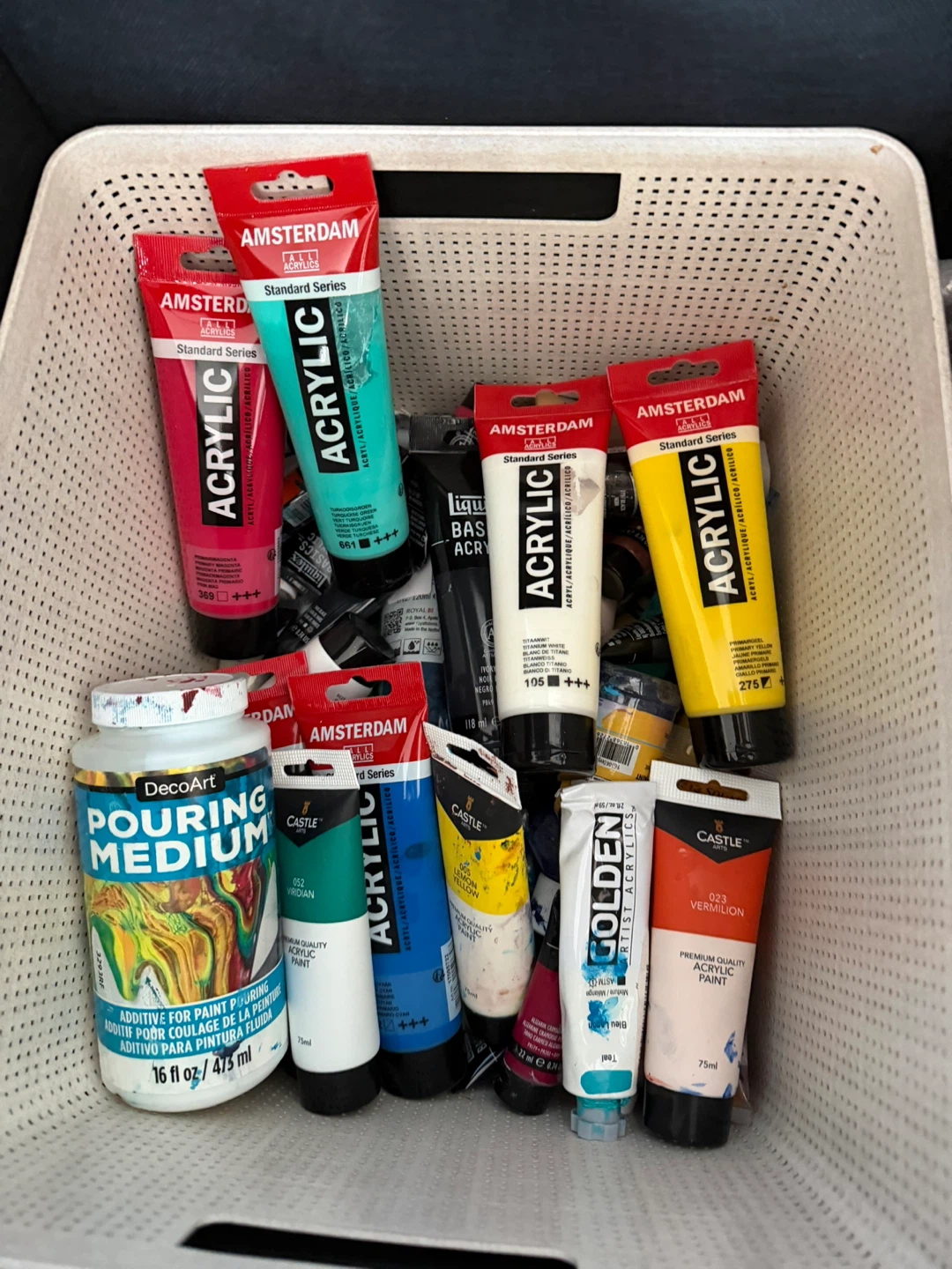 Amsterdam Acrylic Paints & DecoArt Pouring Medium Set