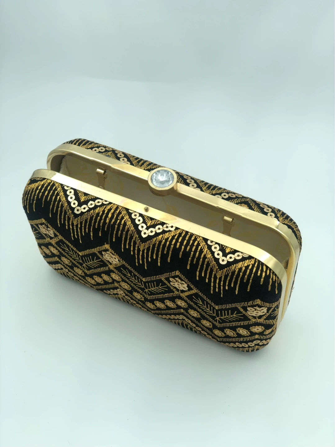 Black Embellished Clutch Bag