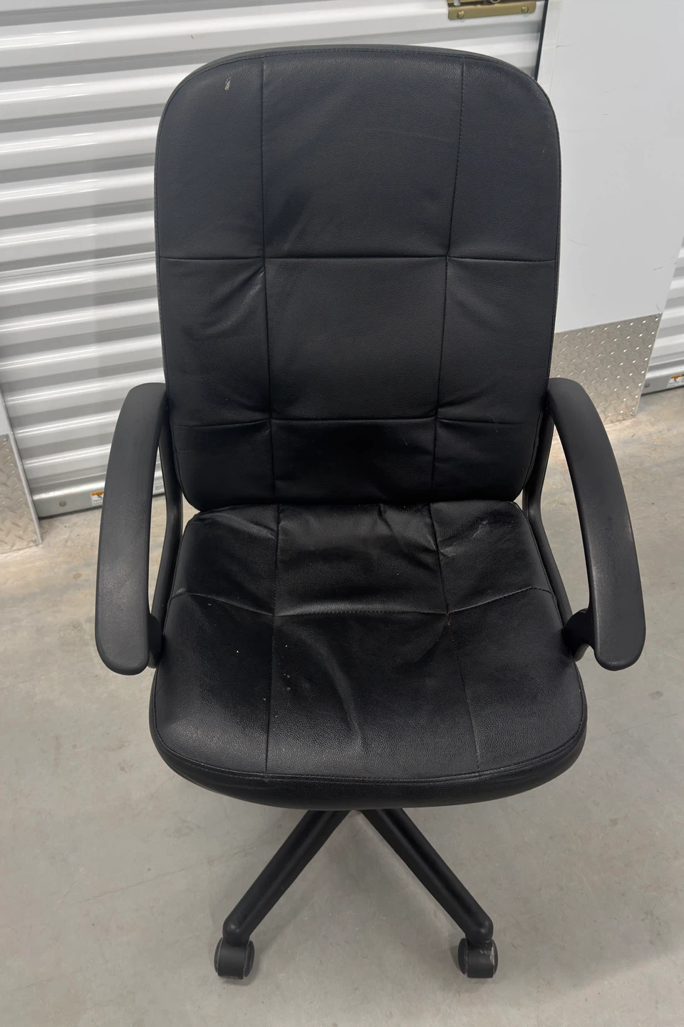 Black Leather Office Chair - photo 2