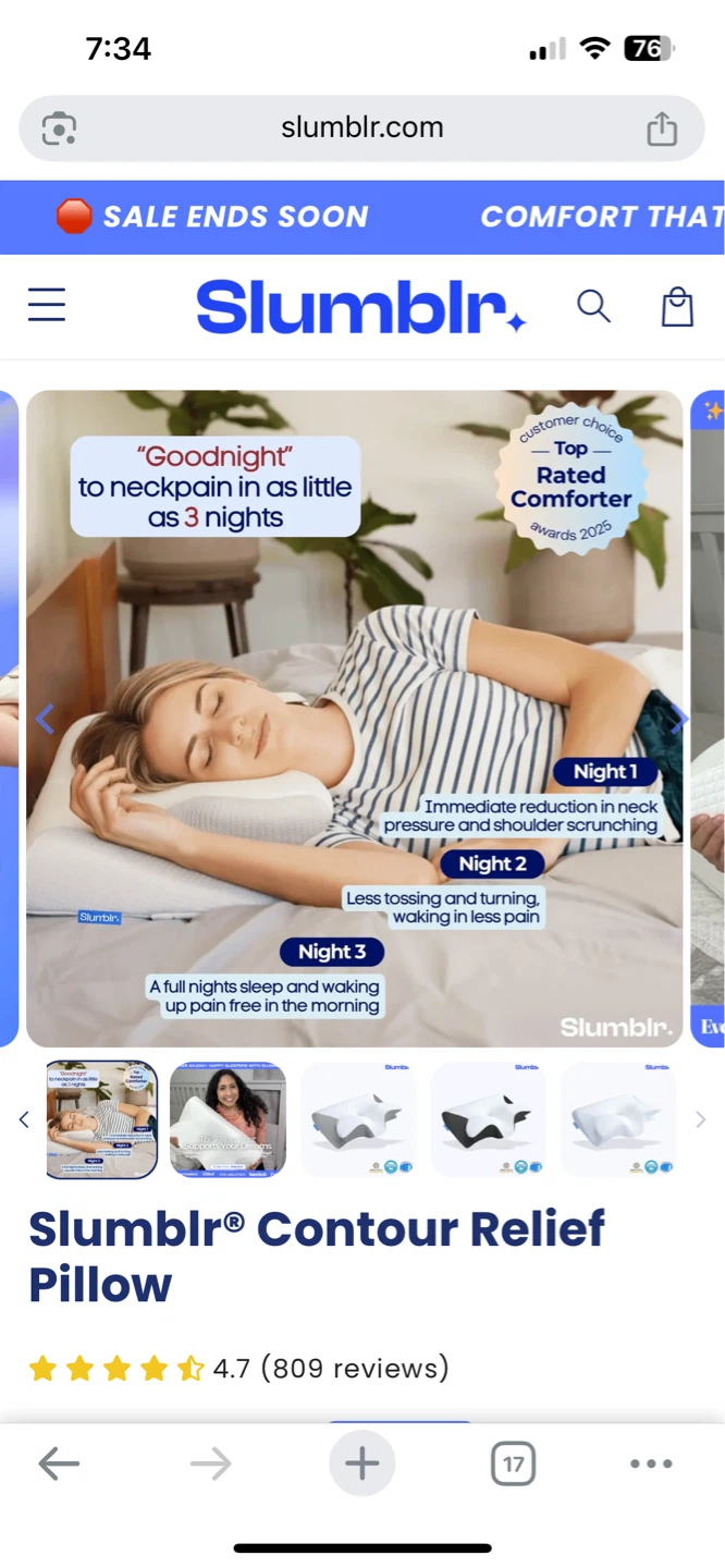 Slumblr Cooling Memory Foam Pillow for Neck Pain Relief - photo 3