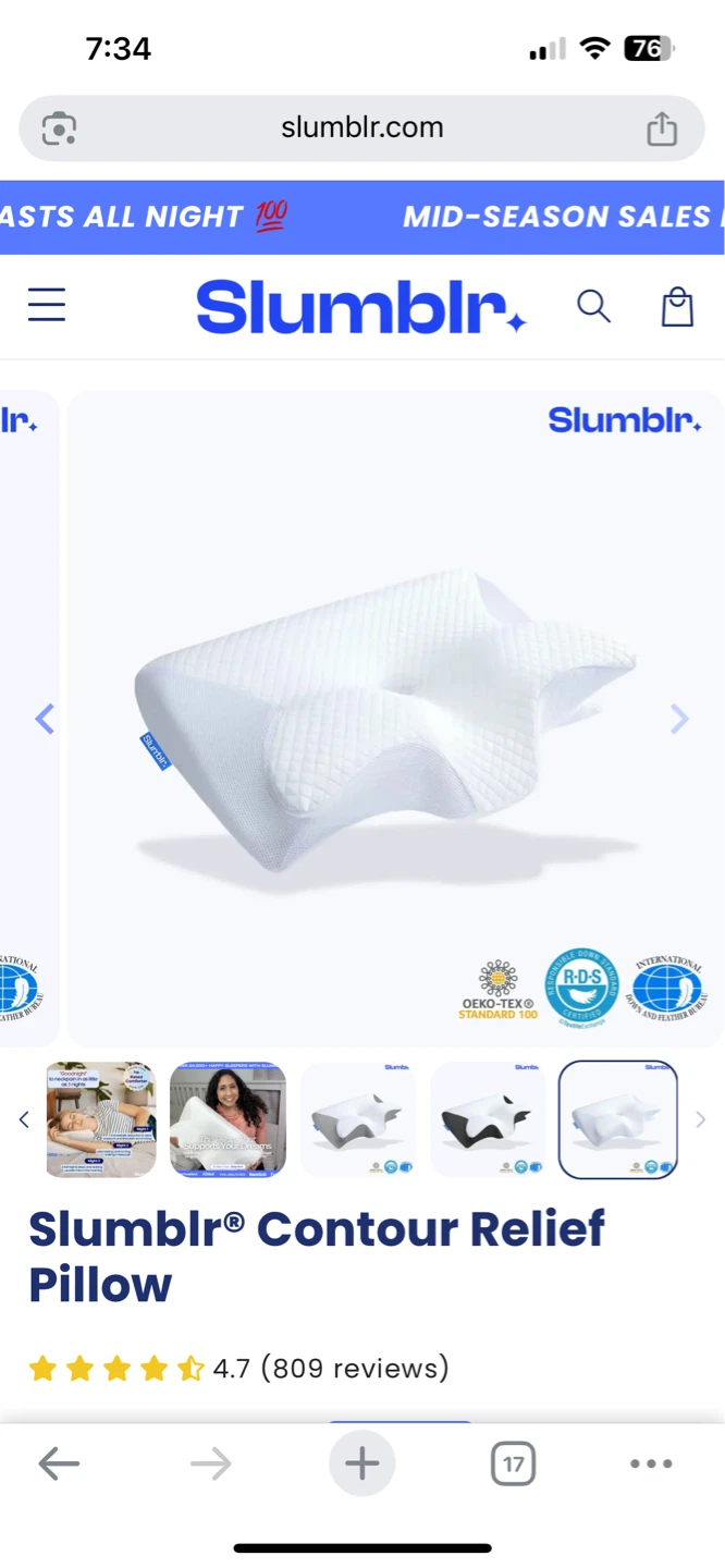 Slumblr Cooling Memory Foam Pillow for Neck Pain Relief - photo 2