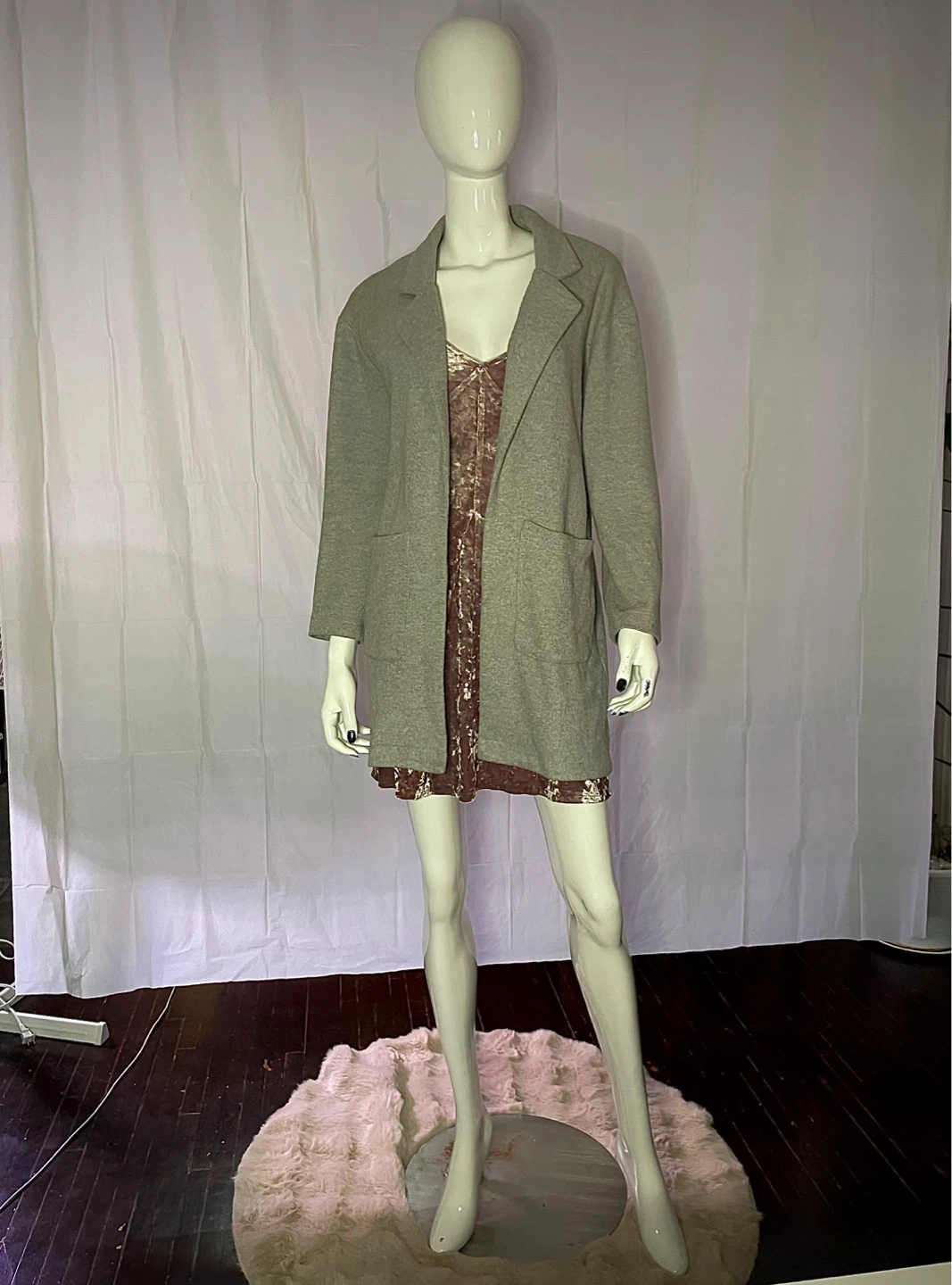 Lightweight Grey Cardigan Blazer
