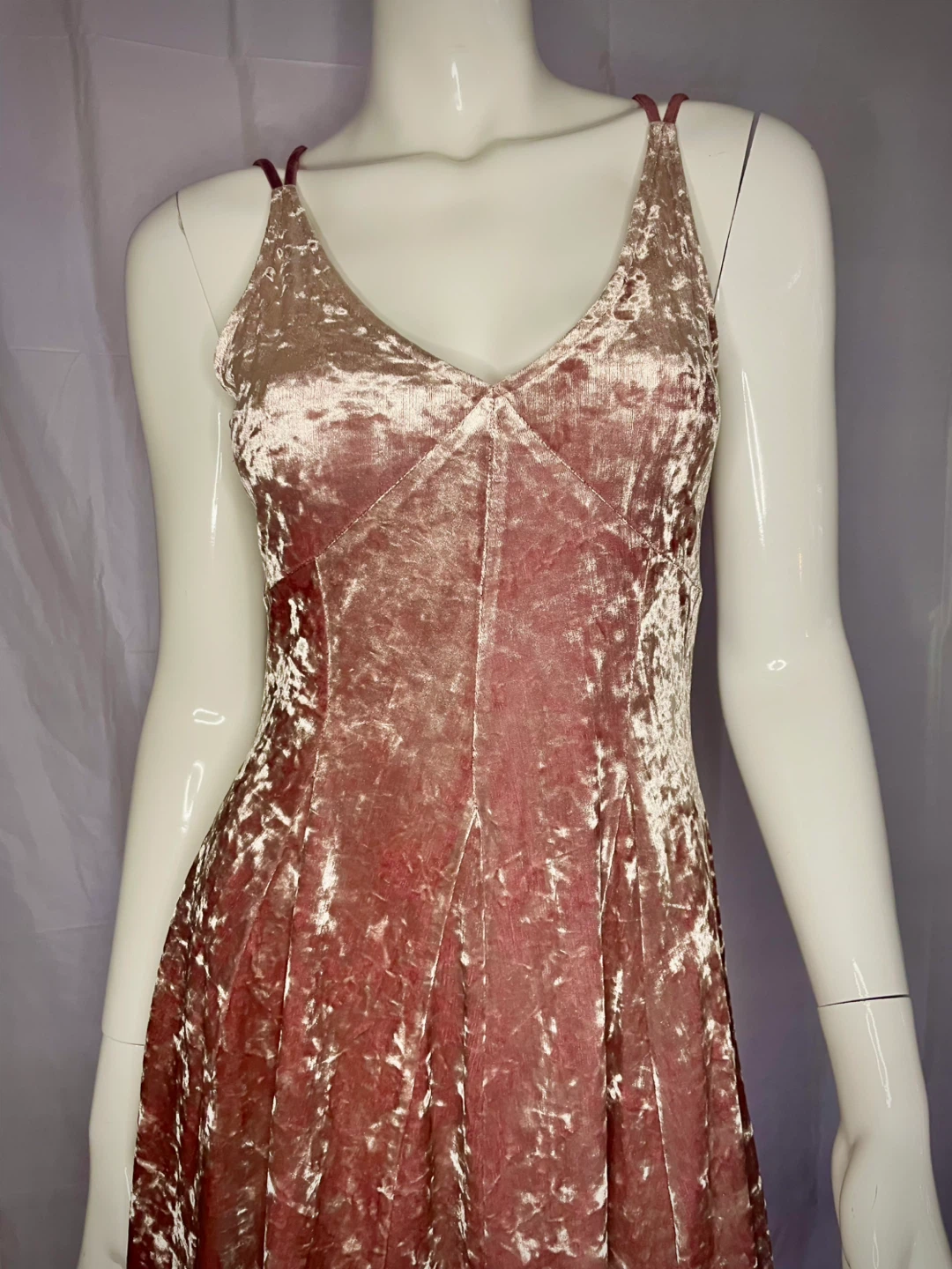 Crushed Velvet Pink Slip Dress - photo 4
