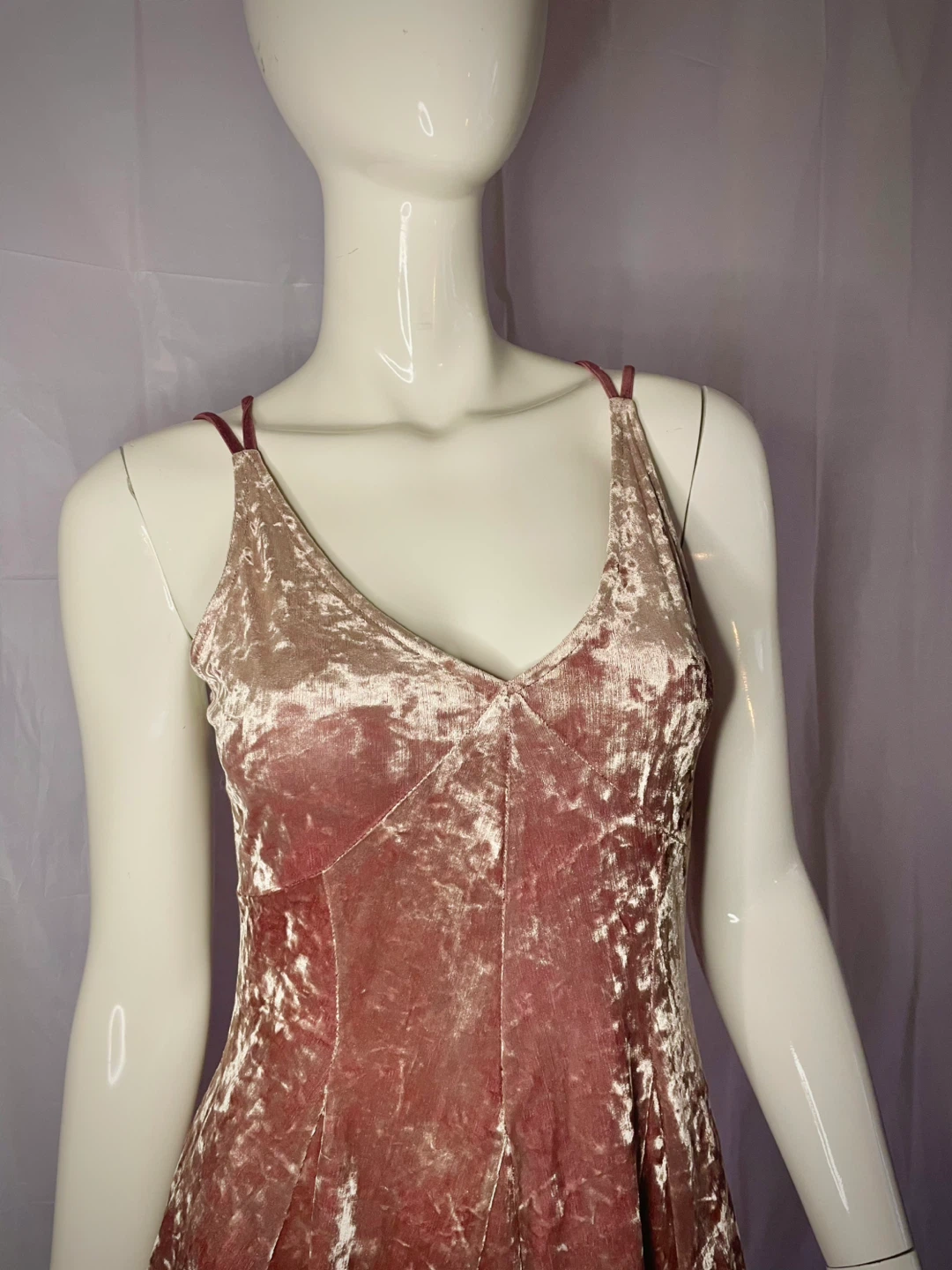 Crushed Velvet Pink Slip Dress - photo 3