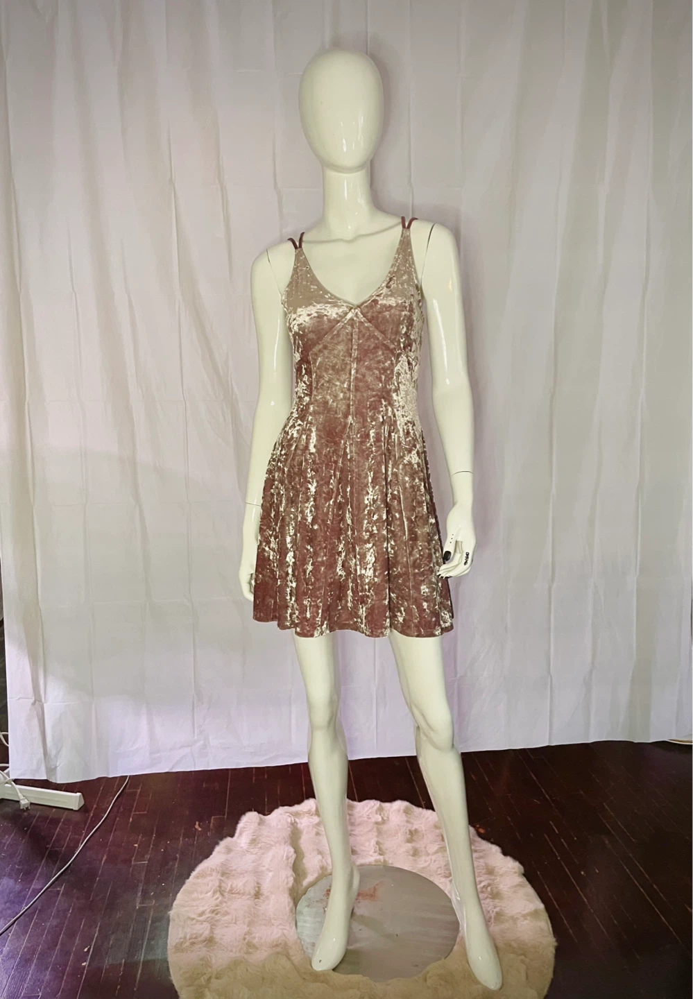 Crushed Velvet Pink Slip Dress - photo 2