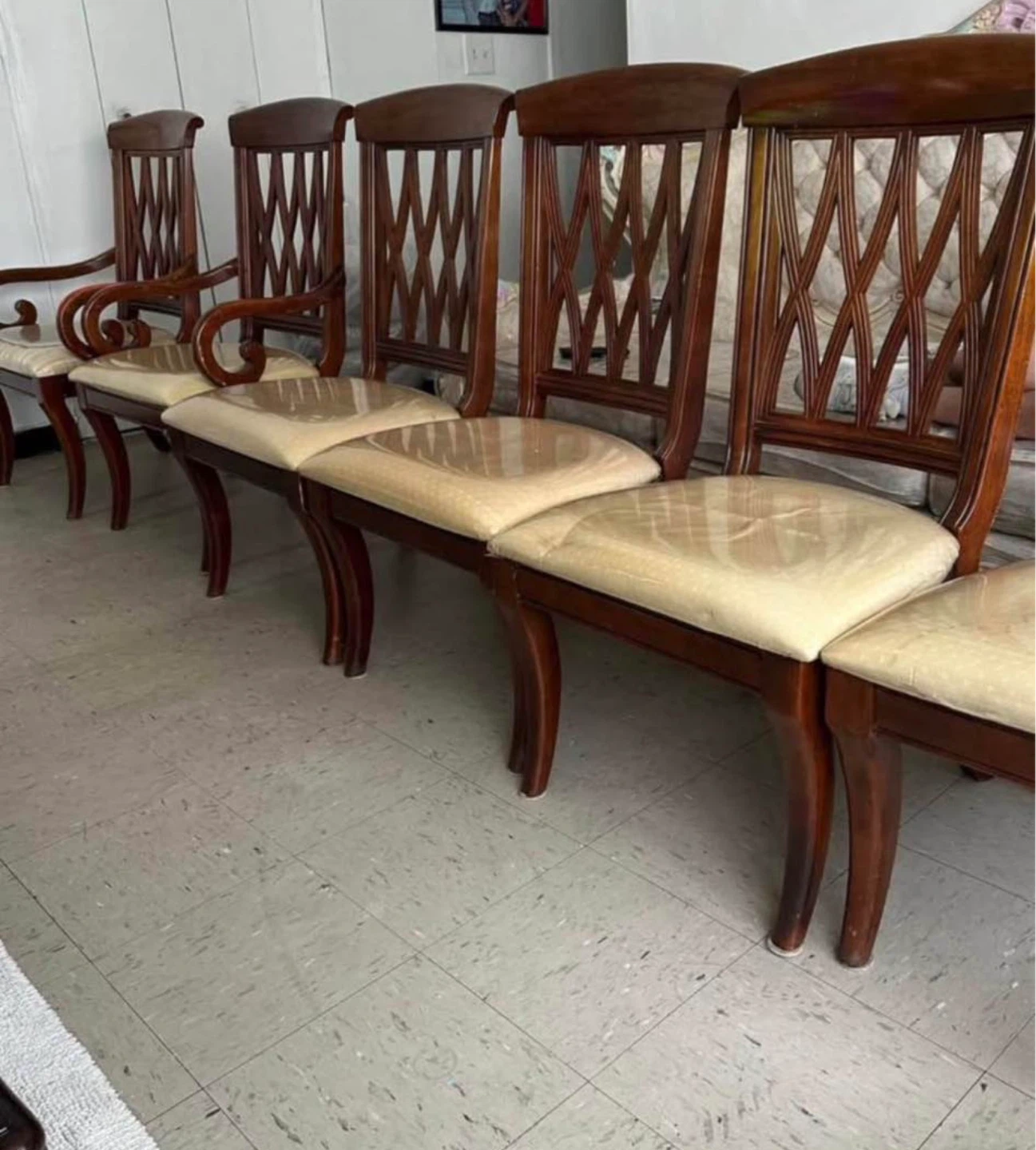 Solid wood dining table, 6 chairs & 2 extension panels - photo 5
