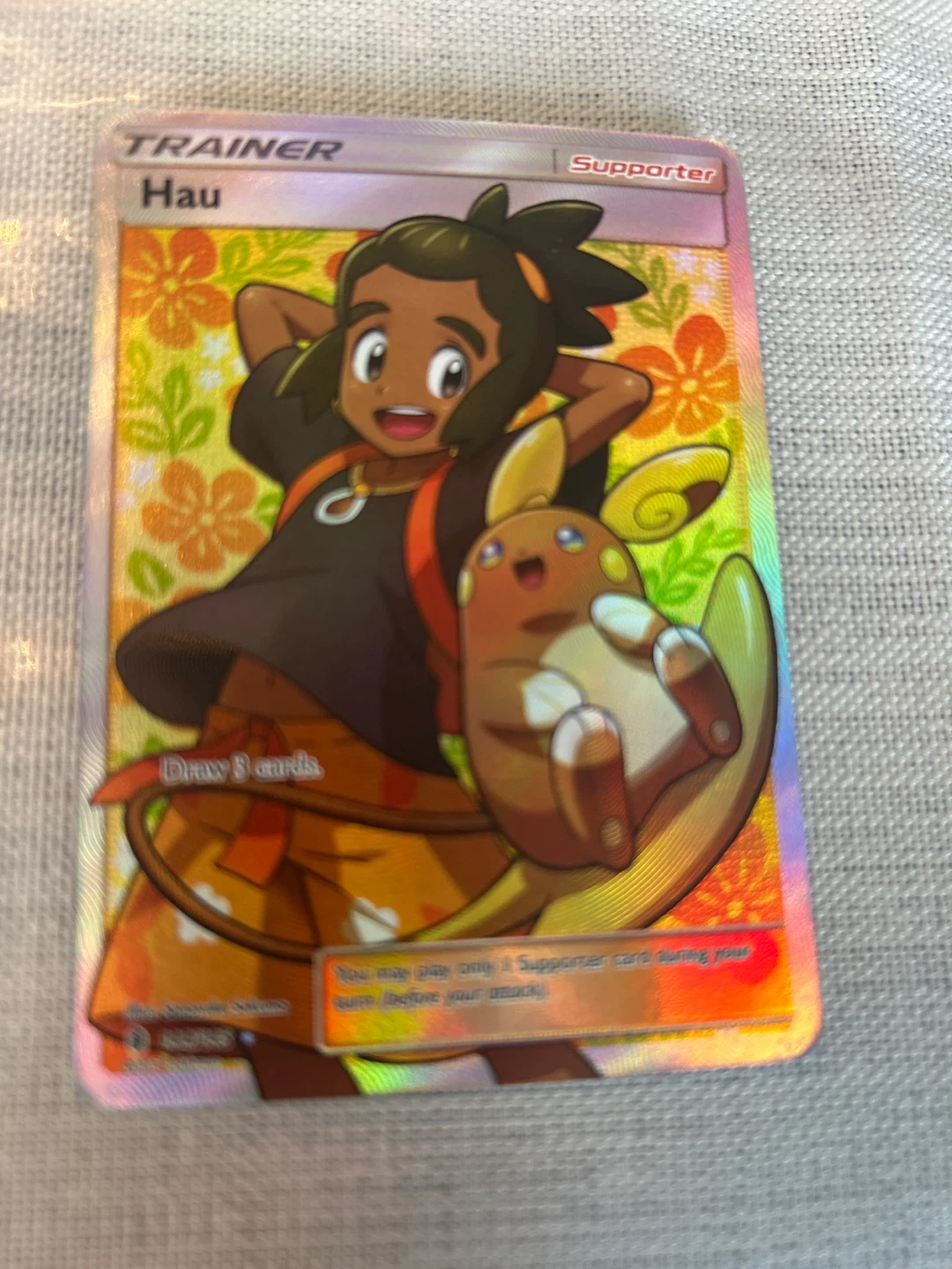 Pokemon TCG Hau Full Art Supporter Card