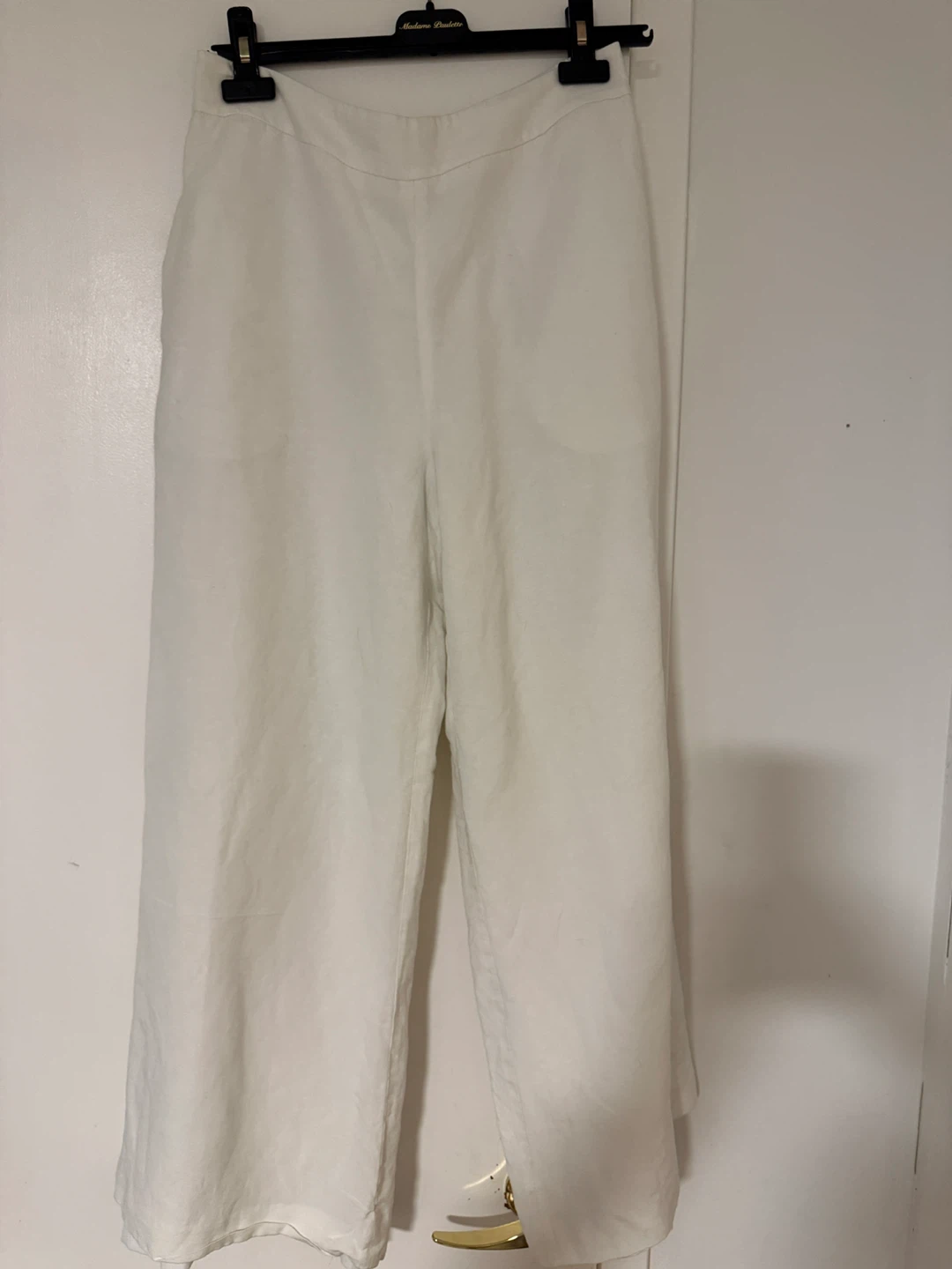 Nine West White Linen Blend Wide Leg Pants Size 8