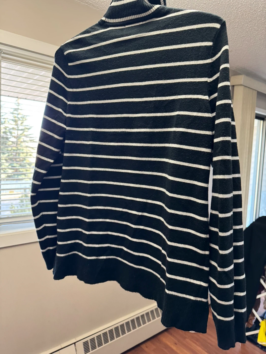 Style & Co Black and White Striped Turtleneck Sweater - photo 2