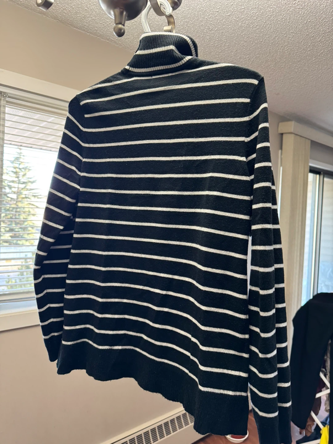 Style & Co Black and White Striped Turtleneck Sweater - photo 3