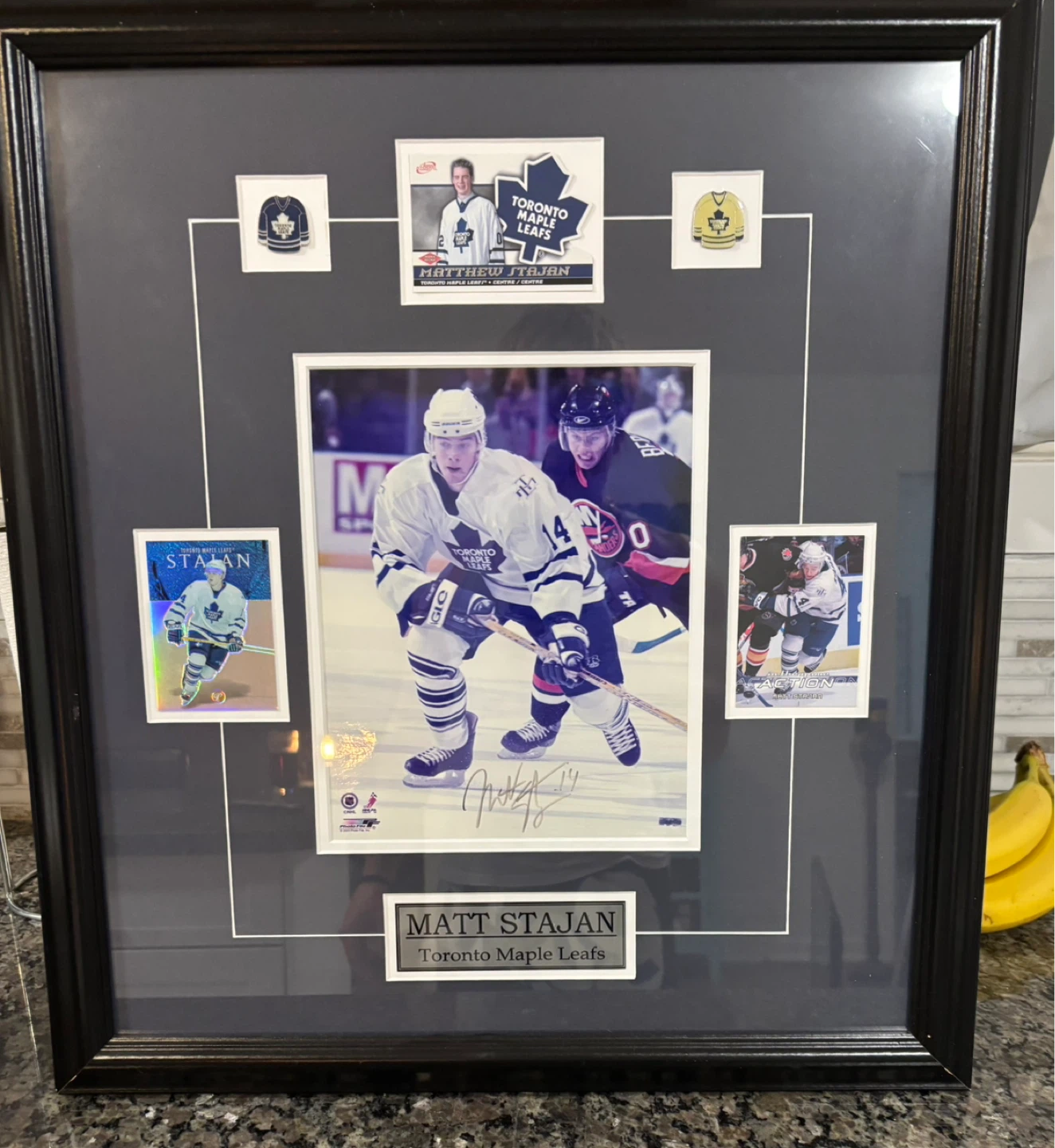 Matt Stajan Toronto Maple Leafs Framed Memorabilia with Cards