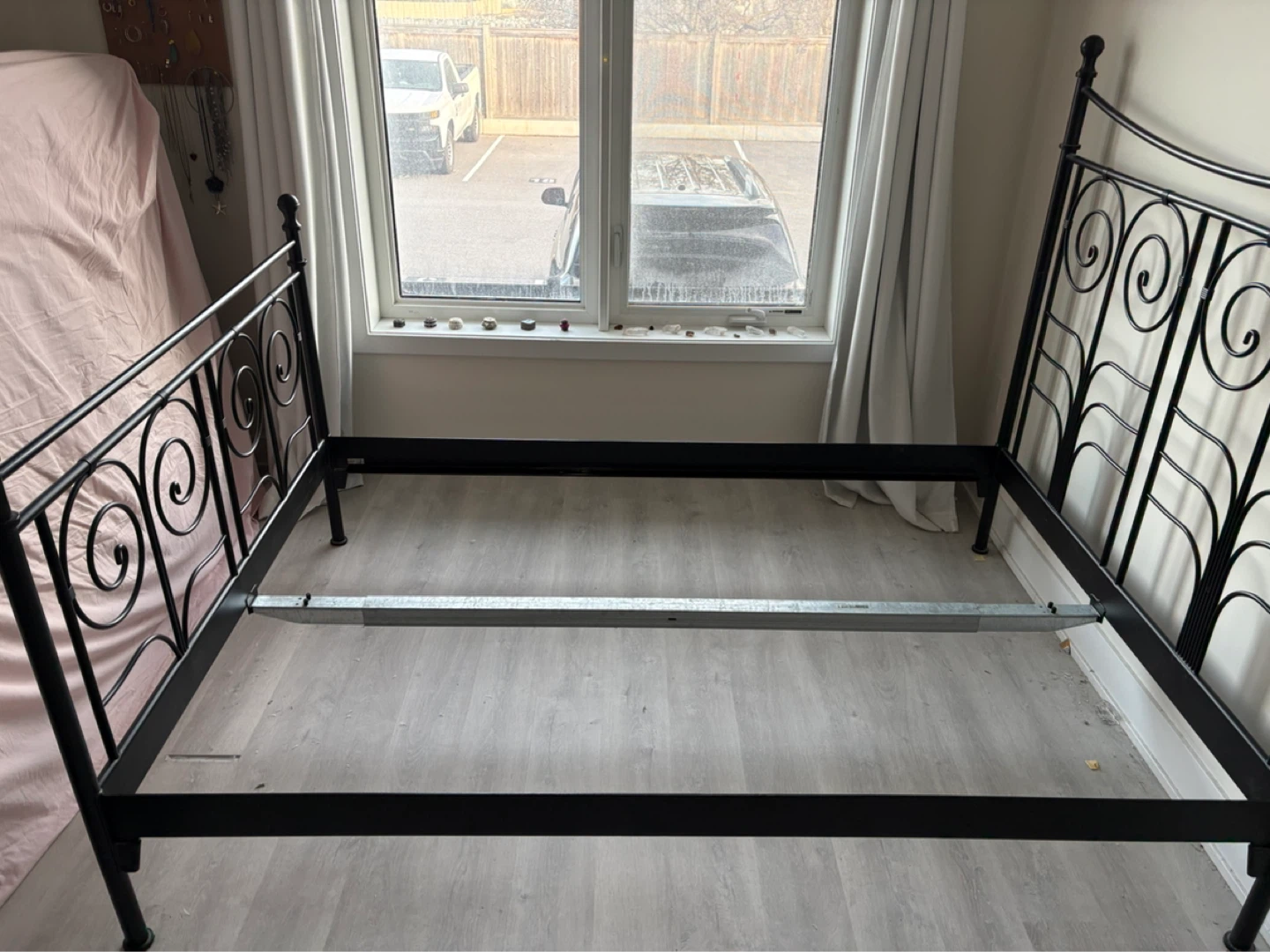Full IKEA Black Metal Bed Frame - photo 4